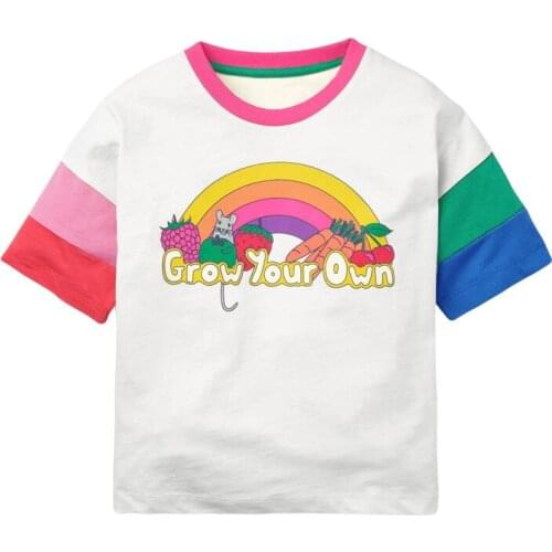 Bambino 2021 New Tees of Children 2-7 Years Floral Pure Cotton T shirt for Kids Girls Tops Clothing Baby Clothes Child Costume