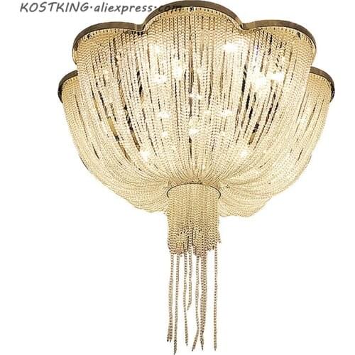 Large modern crystal chandelier hotel lighting AC110V 220V flush LED living room crystal lamp wideth 100cm