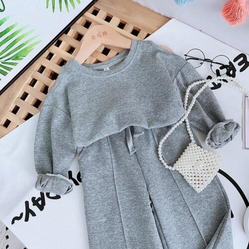 Girls Suits Sweatshirts + Pants Sets Kids 2021 Stripe Spring Autumn Teenagers Tracksuits Formal Children Clothing Sets Outfits