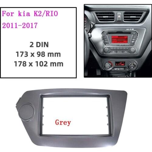 Double 2 DIN Car Radio Fascia Panel Mounting Frame Center Stereo Radio Plate Panel for KIA K2 Rio 2010-2017