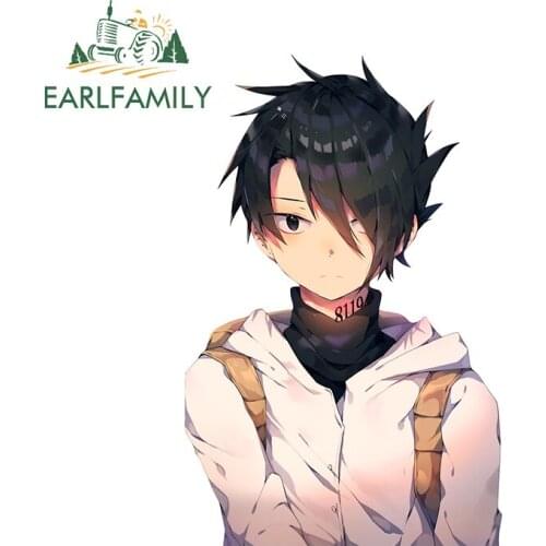 EARLFAMILY 13cm x 10.2cm for Yakusoku No Neverland Car Sticker Funny JDM Stickers Vinyl Body for Car DIY Occlusion Scratch Decal