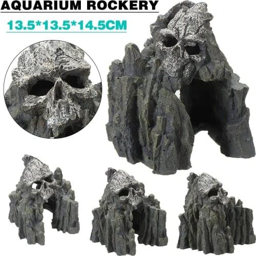 Artificial Aquarium Mountain Skull Rockery Mountain Fish Cave Landscape For Fish Tank Aquarium Decor Ornaments