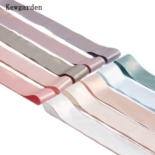 Kewgarden DIY Make Hairbow Accessories Flower Gift Packing Soft Chiffon Ribbons 1.5" 1" 25mm 38mm Handmade Sewing Crafts 10 Yard