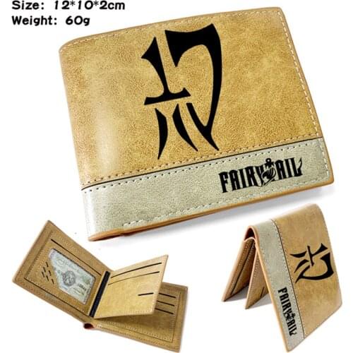 PU Wallet Anime Fairy Tail Mens Leather Hot Casual Note Compartment Photo Bifold Coin Short Credit Cards Holder Purses