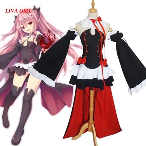 Halloween Women Cosplay Dress Krul Tepes Cosplay Costume Seraph of The End Animation Clothes Vampire Performance Suits