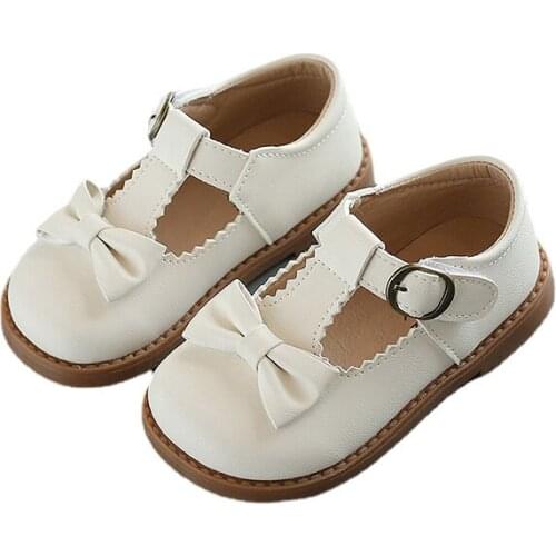 Girls Leather Shoes Cute Bow Summer Autumn Baby Girl Shoes Flat Heels Infant Girls Sneakers Size 21-30 SMG220