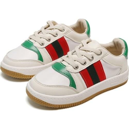 New Kids Autumn Fashion Baby Casual Shoes Boys Girls Sneakers Shoe Toddler Pu Leather Splicing Children Shoe White Sports Shoes