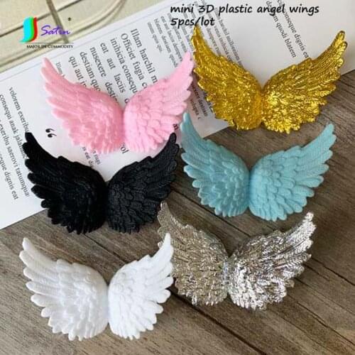 5pcs Mini Plastic Gold Silver White Angel Wings DIY Scene Decoration BJD Doll Accessories Christmas Technology Stereo Wings