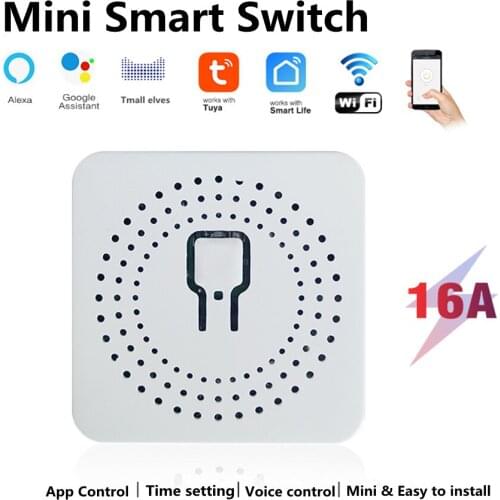 16A Mini Smart Wifi DIY Switch Supports 2 Way Control, Smart Home Automation Module Works with Alexa Google Home Smart Life App