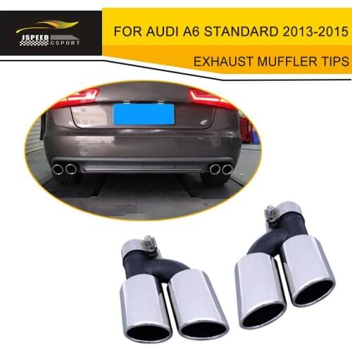 Stainless steel car exhaust muffler end tips for Audi A6 Standard 2013 2014 2015 Non S6 Sline