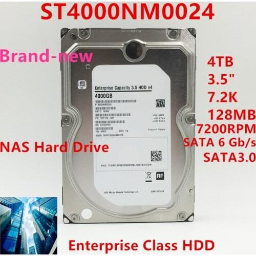 New HDD For Seagate Brand 4TB 3.5" 7.2K SATA 6 Gb/s 128MB 7200RPM For Internal HDD For Enterprise Class HDD For ST4000NM0024