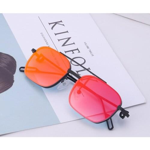 OIMG Fashion Men Women Square Frameless Sunglasses New Trend Ladies Brand Designer Sunglasses Personality Vintage Men Glasses