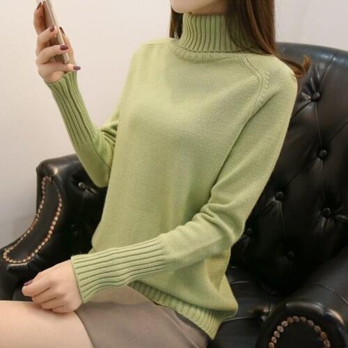 Autumn winter oversize basic thick Sweater Pullovers Women female 2020 high-neck loose sweater long sleeve knit Jumpers top