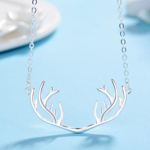 New Bohemian Deer Antlers Choker Necklaces Jewelry Silver Color Necklaces Pendants For Women Girls Colar Bijoux