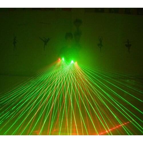 New Design Party Led Green Palm Light Hand Laser Gloves With 5 Pcs Lasers 3 Pcs Green + 2 Pcs Red Gloves Stage Show Dance