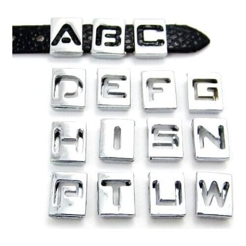 8MM Hollow Slide Charm Letters 20PCS/lot " A--M Can Choose Each Letter " Fit For DIY Keychains