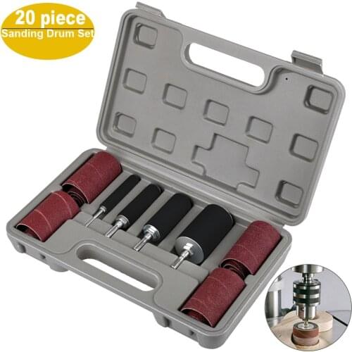 With Storage Box Durable Rubber Abrasive Sleeves Woodworking Metal Polishing Drum Sanding Kit DIY Professional For Drill Press