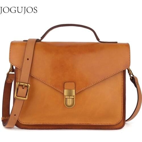 JOJUJOS Women Shoulder Bag Genuine Leather Purses Handbags Luxury Designer England Style Cross Body Messenger Bag Square Tote