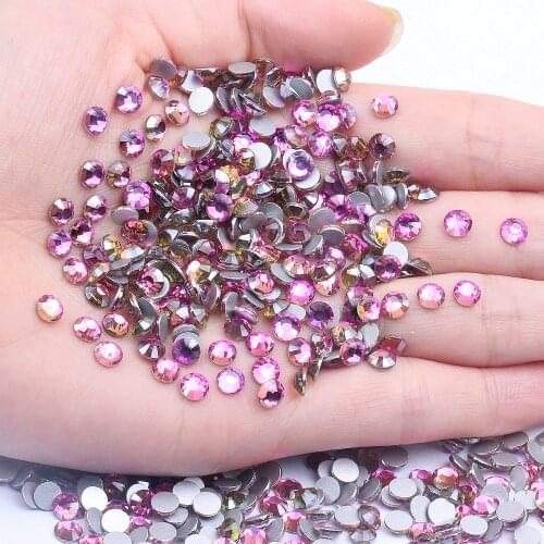 Light Gold Rose Non Hotfix Round Flatback Crystal Rhinestones Nail Supplies For Nails Art Decoration DIY 3D Jewelry Making