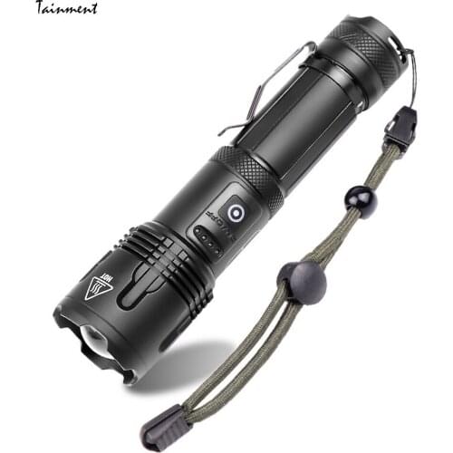 XHP99 LED Flashlight Powerful Portable Camping Lamp Torch USB Rechargeable Zoomable Flash Light Waterproof Tactical Flashlight