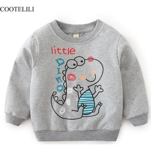 COOTELILI Cute Dinosaur Clothes Kids Boys Sweatshirts Tops Autumn Girls Boys T-shirt Children Clothing Hoodies