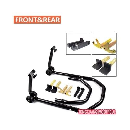 All in One Motorcycle Stands Swingarm Paddock Spoll Hook Front And Rear Wheel Lift Stand