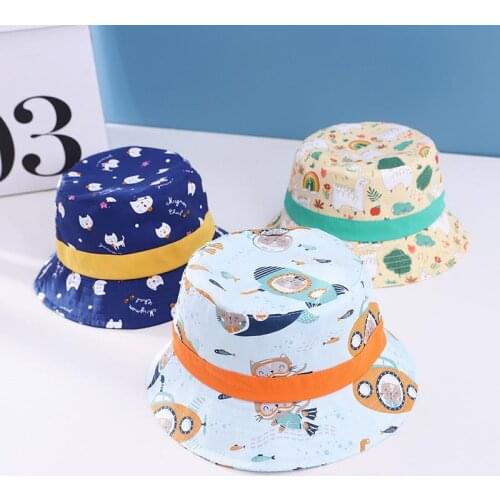 LDSLYJR Spring Autumn Cartoon print Bucket Hat Fisherman Hat outdoor travel hat Sun Cap Hats for child boy and girl 46