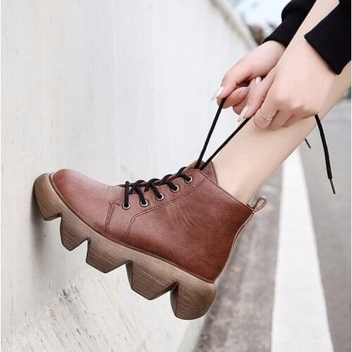 2021 Winter New Casual Womens Snow Boots Women Ankle Boots Ladies Outdoor Lacing Cotton Shoes Warm Thick Bottom Non-slip Boots