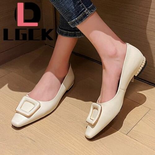 Big Size 34-41 Autumn Europe and The United States Womens Shoes Wear-resistant Shallow Mouth Leisure Leather Retro Shoes Spring