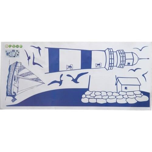 1pc Removable Art Wall Decal Lighthouse Seagulls Sailing Ship Ocean Wall Sticker PVC Kids Room Home Decor Decal Wallpaper