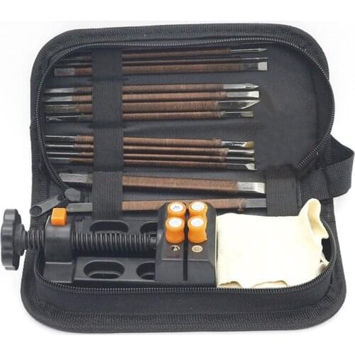 16 pcs/set Carving Knife Burin Tungsten Alloy Material Seal Engraving Knife Carved Stone Woodcarving Engraving Tools