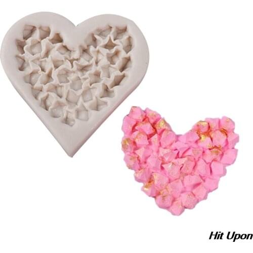 2021 Hot Cake Mold Diamond Love Lollipop Silicone Mold Coral Sugar Love Mold Fondant Chocolate Mold for Valentines Day