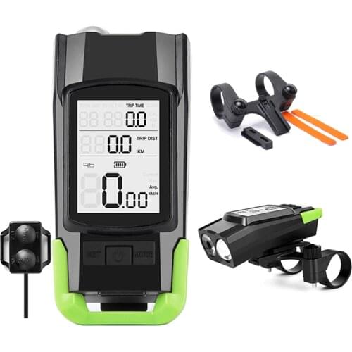 3 in 1 Bicycle Wireless Computer T6 LED 800LM Headlight with Alarm Horn Rainproof Cycling Flashlight Bike Light