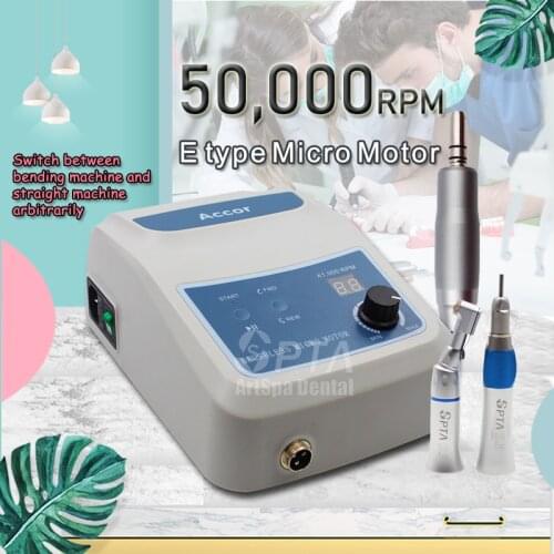 50,000 E type Micromotor Brushless Dental Laboratory Turbine Tip Handpiece Contra angle and Straight Nose Electric Motor Drill