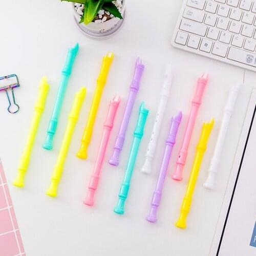 60pcs Kawaii Pen Cute Candy Color Flute Gel Pens for School Student Supplies Korean Stationery Items Funny Kids Prizes Gifts Pen