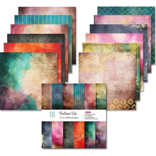 12" 24Pcs/Lot Abstract Painting Retro Material Papers DIY Scrapbooking Album Diary Gift Decorative Paper Scrapbooking Paper