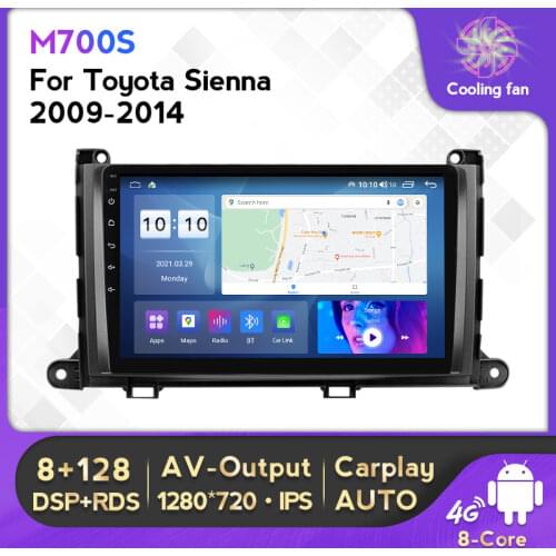 Android 10 Car Multimedia video Player For Toyota Sienna 2009 2010 - 2014 Auto Stereo 2 din Car Radio GPS Navigation radio 2Din