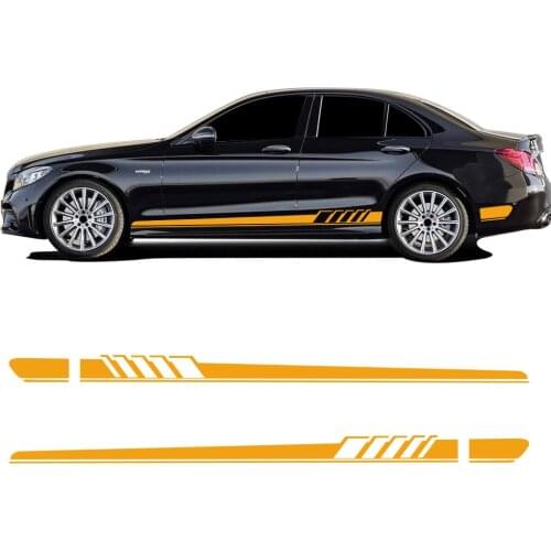 Car Styling Edition 1 Side Stripe Skirt Sticker for Mercedes Benz C Class W205 C180 C200 C300 C350 C63 Coupe C43 AMG Accessories