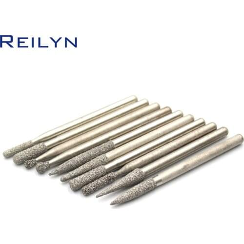 Freeshipping 10pcs/pack Grinding Bits 3mmx3mm mesh 60# Coarse Sanding Head Raw Stone metal Polishing trimming bits