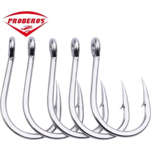Large 1/0-13/0 Sea fishing stainless steel hook Barbed anchor hook Seawater corrosion resistant boat hook Lure fishing hook