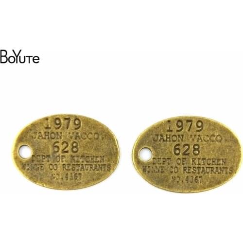 BoYuTe (40 Pieces/Lot) 30*21MM Zinc Alloy Antique Bronze Plated Word Plated Metal Diy Pendant for Jewelry Making
