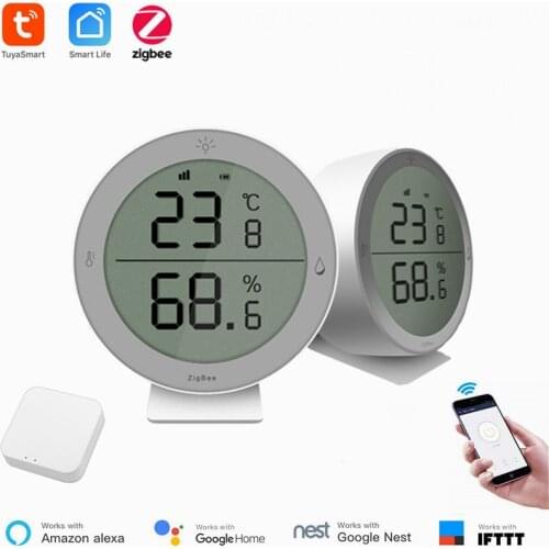 Tuya ZigBee Smart Home Temperature And Humidity Sensor With LED Screen Works With Google Assistant And Tuya Zigbee Gateway
