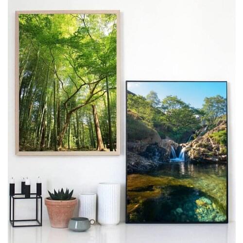 Trees Plant Canvas Poster Landscape Paintings for Bedroom Nature Forest Wall Art Prints for Home Design Frameless