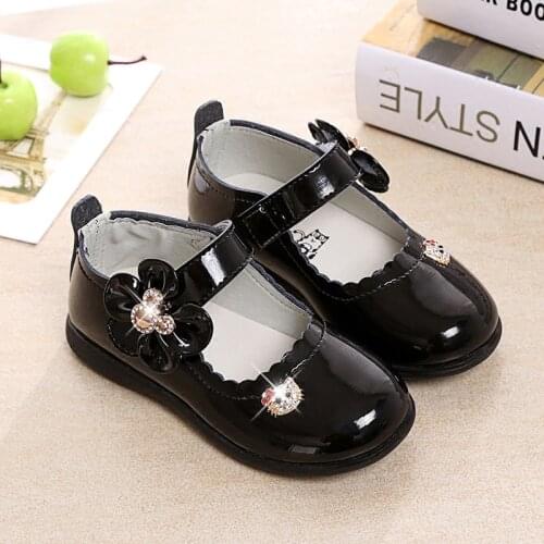 Children Girls Leather Shoes With Bow Princess Shoes Kids Baby Girls Fashion Patent Leather Student Shoes school Spring/Autumn