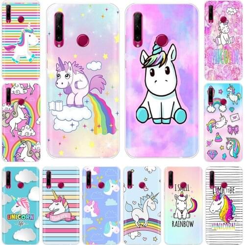 For Honor 20 Lite Phone Case On Huawei Honor 20 Lite Rainbow Unicorn Back Cover Bumper Etui Coque Silicone Tpu Soft Protection