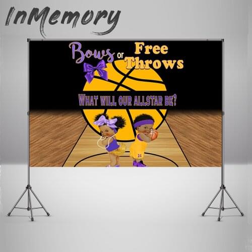 Photography Background Basketball theme Gender Reveal Party Decor Banner Photocall Boy or Girl Photo Backdrop