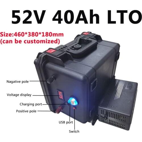GTK LTO 22S 52V 40Ah Lithium Titanate Battery Pack with APP monitoring function for Forklift Tricycle Solar system+5A charger