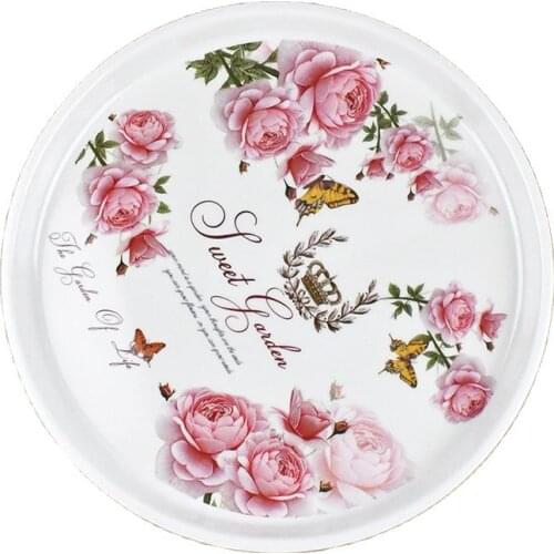 Round Serving Trays For Tea/Coffee/Water Cup Plate Storage Trays for Home/Restaurant/Bar,Plastic Plates Bread Dish