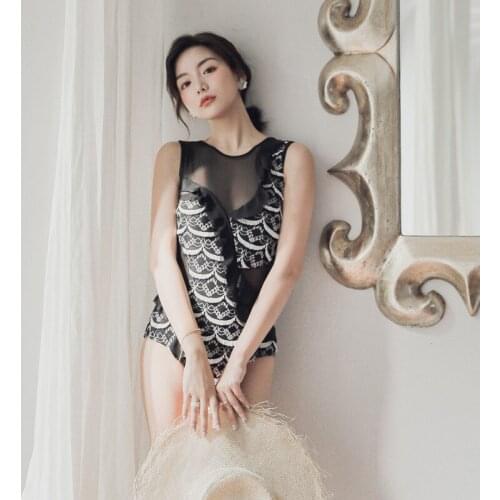 Swimsuit One Piece Monokini Output Beach One-Piece Female Womens Swimwear Fused Swimsuits New Covering Sexy Lace Woman