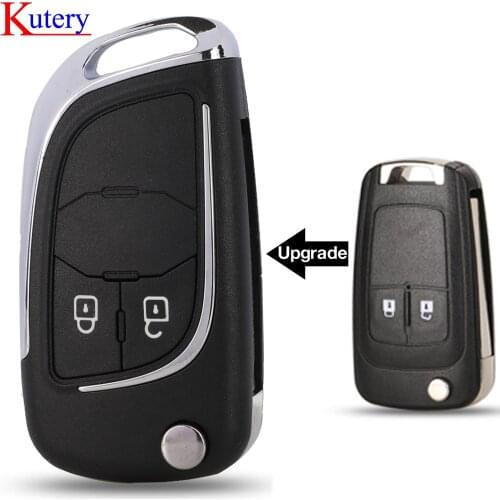 Kutery upgrade modified Flip Folding Remote car Key Shell case For Chevrolet Cruze Epica Lova Camaro Impala 2 Buttons